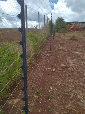Electric fence installation in Kenya